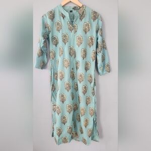 GREEN (not blue) 2 piece salwar suit, size XS/SM